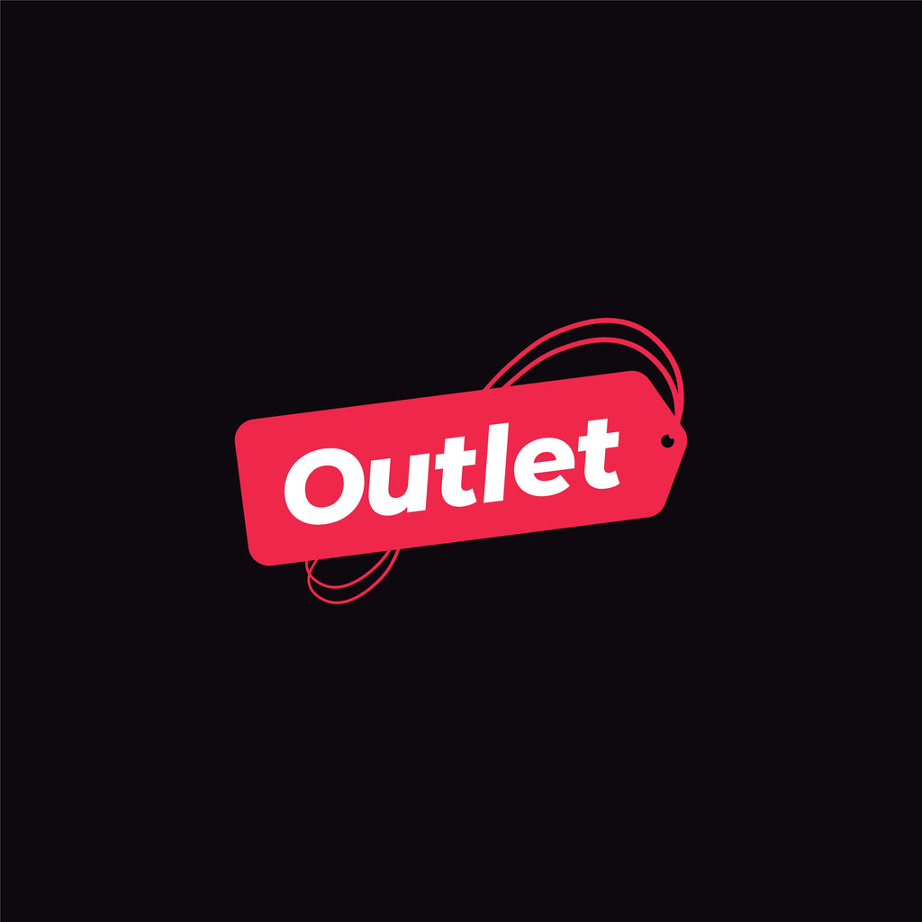 Schwarzer Hintergrund mit rotem Outlet Banner