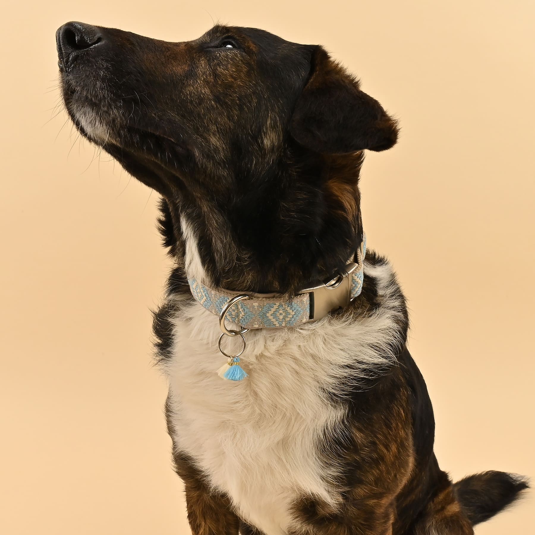Hundehalsband Boho Sky Blau | Ibiza Style  THE DOG IDEA