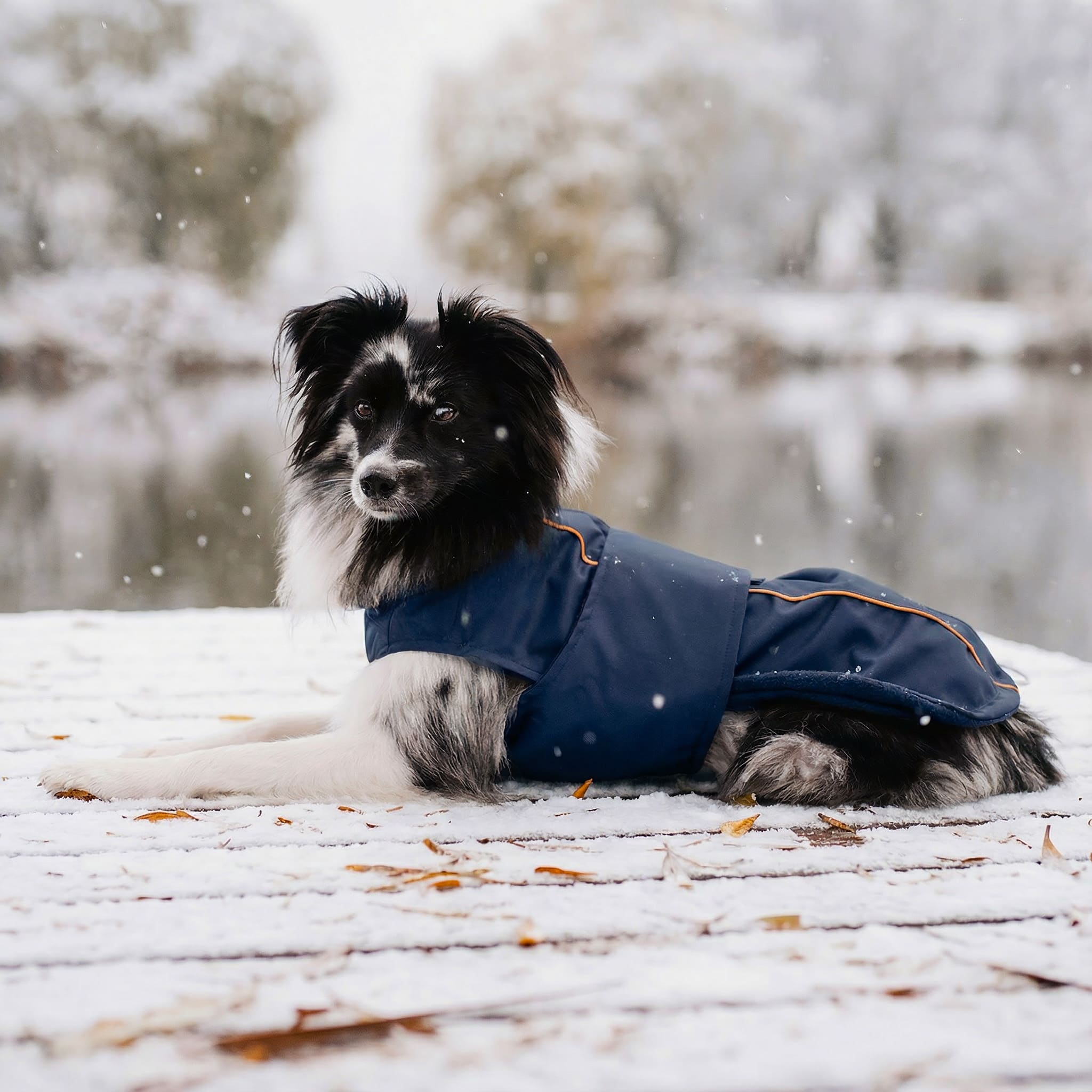Hundemantel Winter Navy