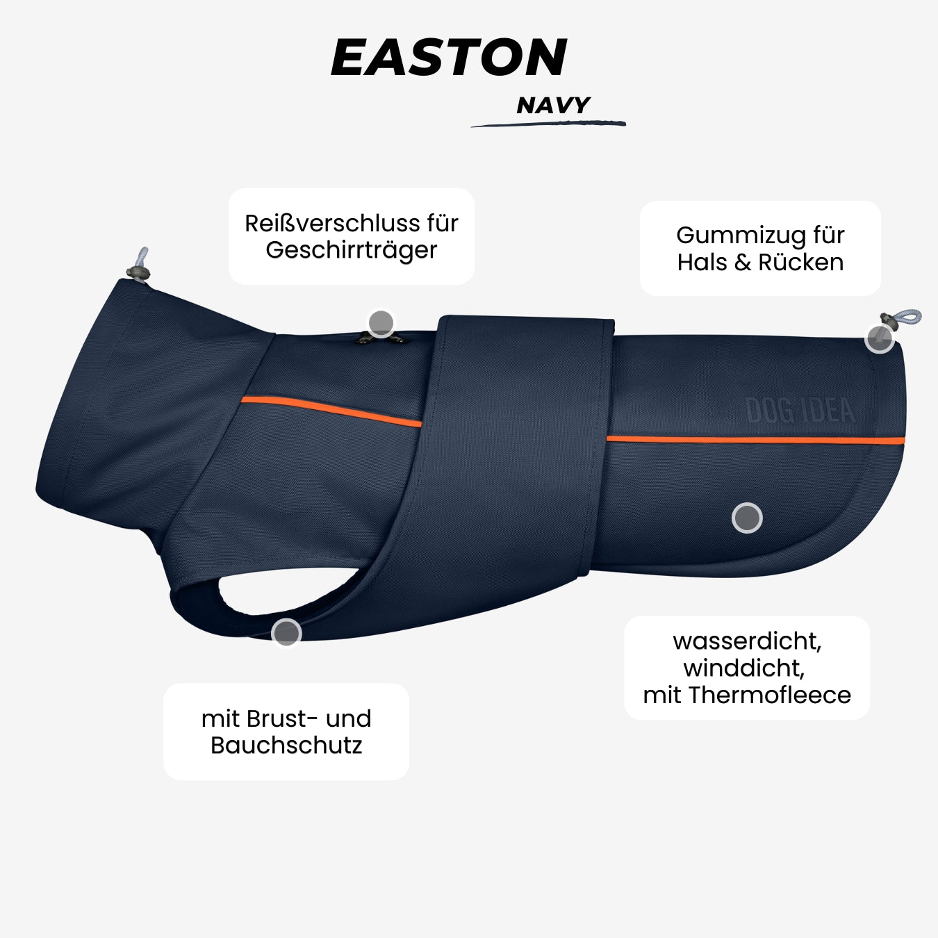 Hundemantel Winter Navy