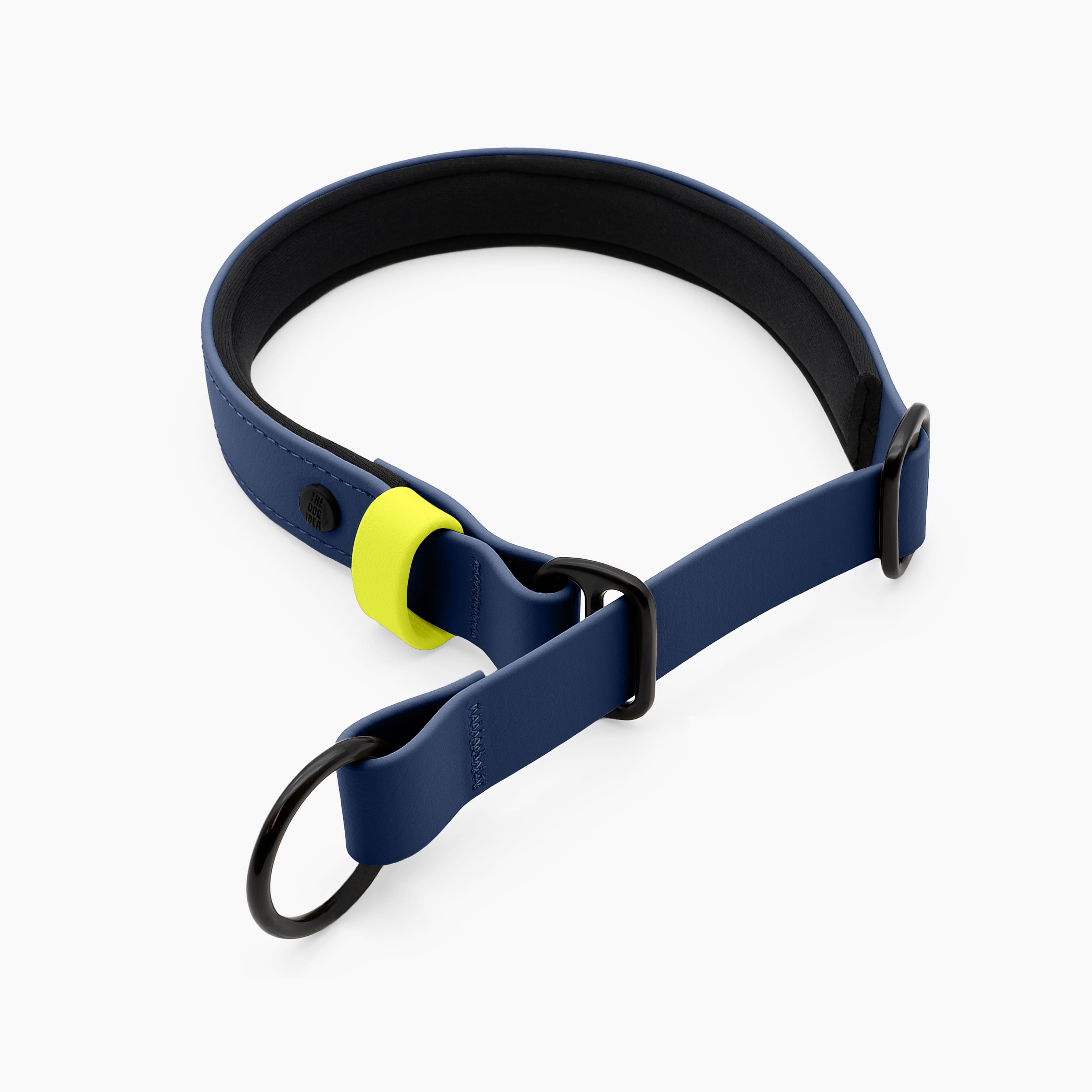 Zugstopp Halsband Navy gepolstert